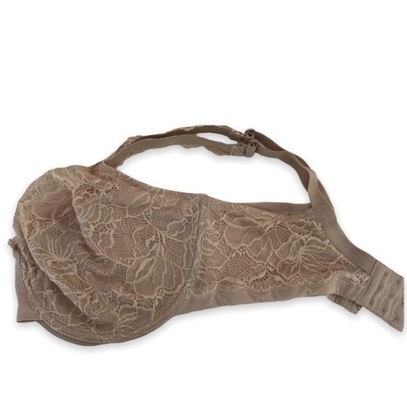 Bali 6543 Lace Desire Semi Sheer Beige Lightly Lined Underwire Size 42DDD 42F - Picture 8 of 10